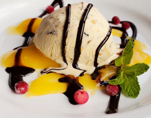 Manhattan Frozen Custard with Bourbon Cherries Image